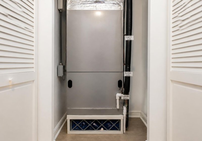 New air handler installed in a utility closet